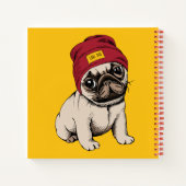Mini Puppy Hipster Mops Notizblock (Rückseite)