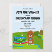 Mini Putt Putt Geburtstag Niedlich Gopher Kids Par Einladung (Vorderseite)