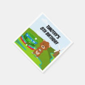 Mini Putt Putt Geburtstag Niedlich Gopher Kids Par Serviette (Ecke)