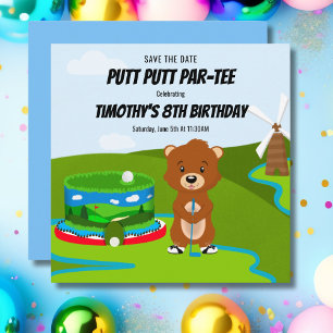 Mini Putt Putt Geburtstag Süßer Gopher Kinderparty Save The Date
