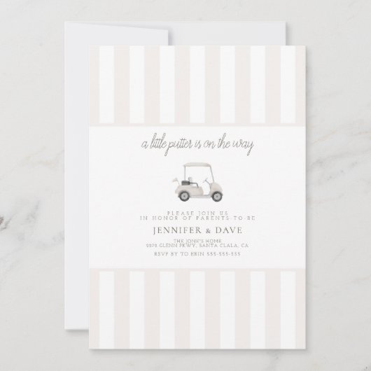 Mini-Putter auf dem Weg Einladung (Vorderseite)