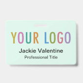 Mini-PVC-Name-Abzeichen mit Logo-Clip-Rollen oder  Ausweis (Vorderseite)