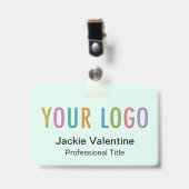 Mini-PVC-Name-Abzeichen mit Logo-Clip-Rollen oder  Ausweis (Vorderseite mit Clip)