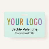 Mini-PVC-Name-Abzeichen mit Logo-Clip-Rollen oder Ausweis (Vorderseite)