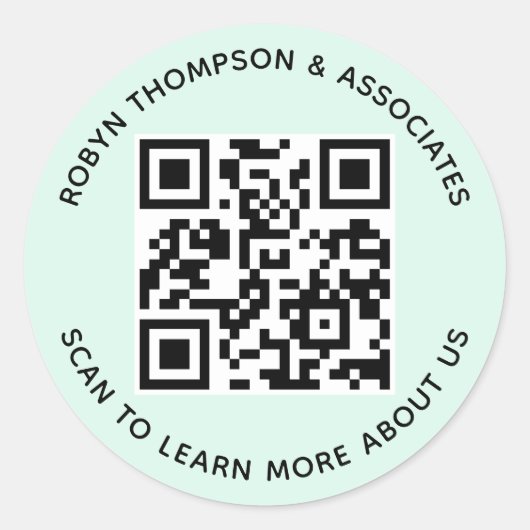 Mini-QR-Code-Aufkleber für den benutzerdefinierten Runder Aufkleber (Vorderseite)