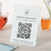 Mini-QR-Code-Salon-Dienste-Zeichen Sockelschild (In Situ)