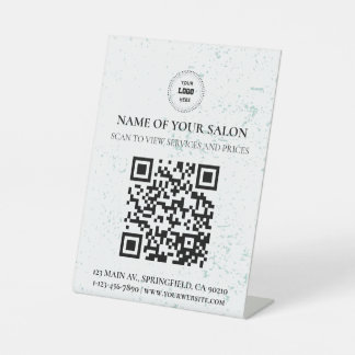 Mini-QR-Code-Salon-Dienste-Zeichen Sockelschild