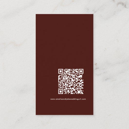 Mini QR Code Terracotta Boho Wedding Details Begleitkarte (Rückseite)