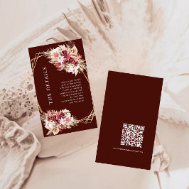 Mini QR Code Terracotta Boho Wedding Details  Begleitkarte
