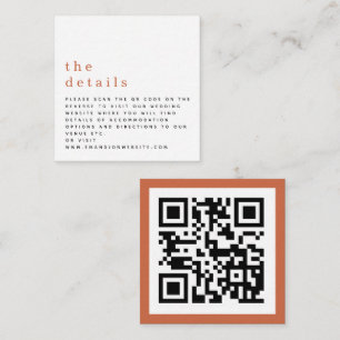 MINI QR Code Terracotta Wedding Details Begleitkarte