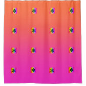 Mini Rainbow Asterisk Duschvorhang (Vorderseite)