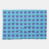 Mini Rainbow Cup of Java Wiederholung Bright Blue Geschirrtuch (Horizontal)