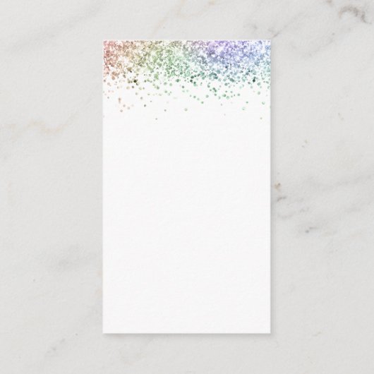 Mini Rainbow Glitzer QR Code Wedding Details Begleitkarte (Rückseite)