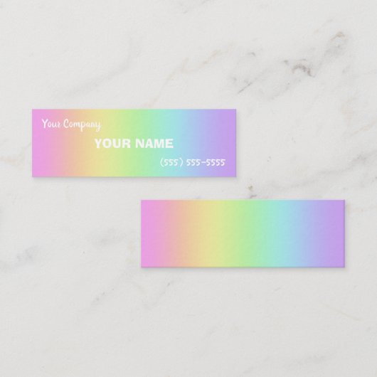Mini Rainbow Gradient Business Cards Visitenkarte (Vorne/Hinten)