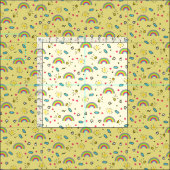 Mini Rainbow Tos auf Niedlichem Retro-Muster Stoff (Kachel)