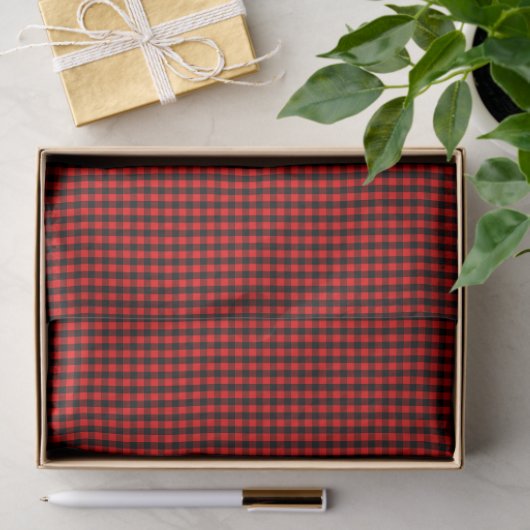 Mini Red and Black Buffalo Check Gingham Pattern Seidenpapier (Geschenk)