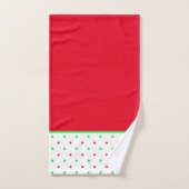 Mini Red and Green Watercolor Polka Dots Badhandtuch Set (Handtuch)