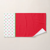 Mini Red and Green Watercolor Polka Dots Badhandtuch Set (Handtuch)
