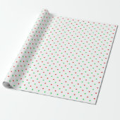 Mini Red and Green Watercolor Polka Dots Geschenkpapier (Ungerollt)