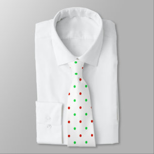 Mini Red and Green Watercolor Polka Dots Krawatte