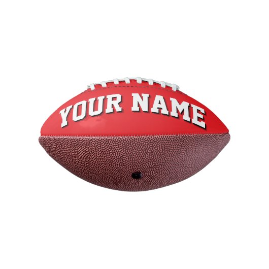 Mini RED AND WHITE Personalisiert Football (Gedreht 270)