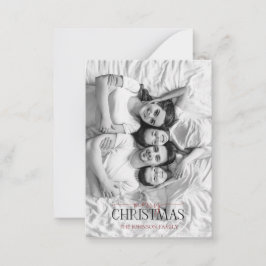 Mini Red Berry Black & White Foto Frohe Weihnachte Mitteilungskarte