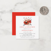 MINI | Red Florals Wedding Abend Party Einladung (Vorderseite/Rückseite Beispiel)