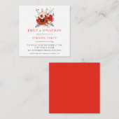 MINI | Red Florals Wedding Abend Party Einladung (Vorne/Hinten)