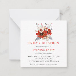 MINI | Red Florals Wedding Abend Party Einladung