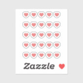 Mini Red Hearts Stickers Set Aufkleber (Blatt)