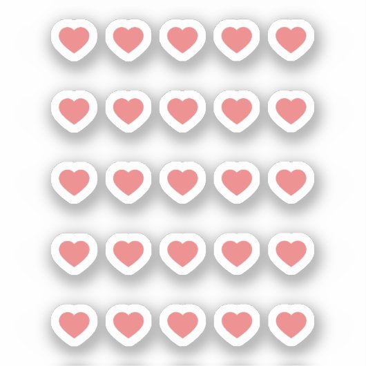 Mini Red Hearts Stickers Set Aufkleber (Vorderseite)