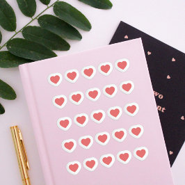 Mini Red Hearts Stickers Set Aufkleber