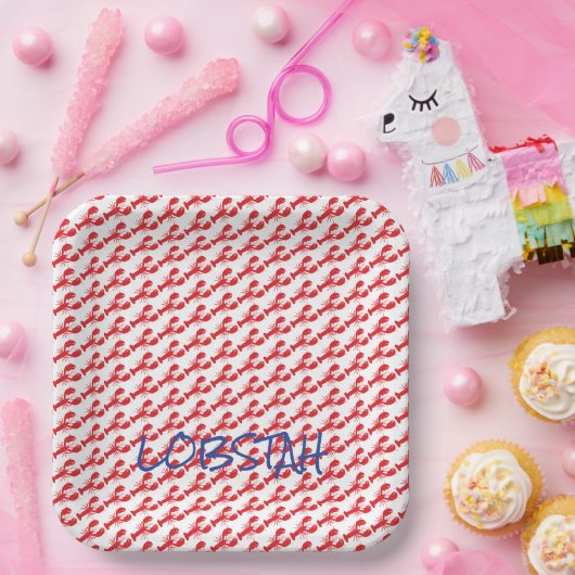 Mini Red LGeburters White Maine Blue LOBSTAH Einhe Pappteller (Party)