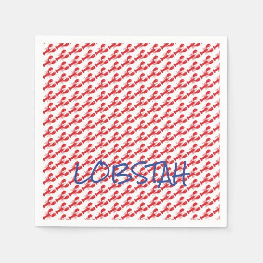 Mini Red LGeburters White Maine Blue LOBSTAH Einhe Serviette (Vorderseite)