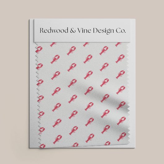 Mini Red Preppy Lobster Print Stoff