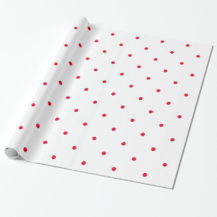 Mini Red Watercolor Polka Dots Geschenkpapier