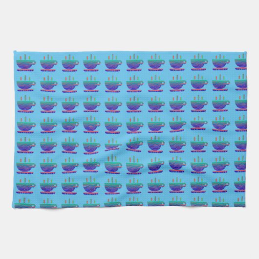 Mini Regenbogen-Tasse aus Java-Repeat-Hellblau Geschirrtuch (Horizontal)