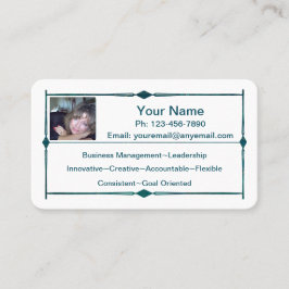 Mini Resume Business Card Dunkelgrün Visitenkarte