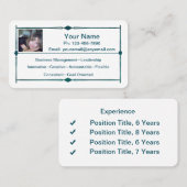 Mini Resume Business Card Dunkelgrün Visitenkarte (Vorne/Hinten)