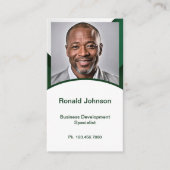 Mini Resume Card | Dunkelgrüne Netzwerkkarte Visitenkarte (Vorderseite)