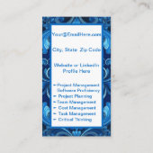 Mini Resume Card | Networking Card Blue Modern Telefonnummerkarte (Rückseite)