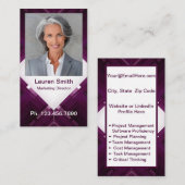 Mini Resume Card | Networking Card Geo Modern Telefonnummerkarte (Vorne/Hinten)