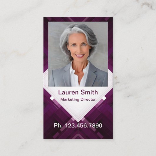 Mini Resume Card | Networking Card Geo Modern Telefonnummerkarte (Vorderseite)