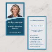 Mini Resume Card | Netzwerkkarte blau Visitenkarte (Vorne/Hinten)