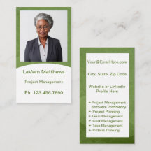 Mini Resume Card | Netzwerkkarte grün