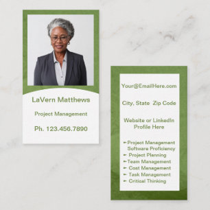 Mini Resume Card Netzwerkkarte grün Telefonnummerkarte