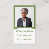 Mini Resume Card | Netzwerkkarte grün Telefonnummerkarte (Vorderseite)