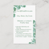 Mini Resume Card | Netzwerkkarte grün Telefonnummerkarte (Rückseite)