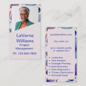 Mini Resume Card | Netzwerkkarte Lila Rosa Telefonnummerkarte (Vorne/Hinten)