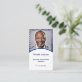 Mini Resume Card | Netzwerkkarte Navy Blue Visitenkarte (Stehend Vorderseite)